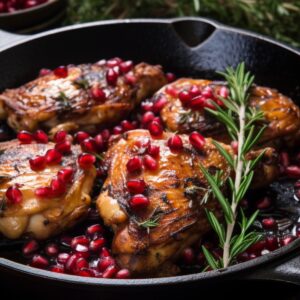 Фаршированный окорок грибами и зеленью